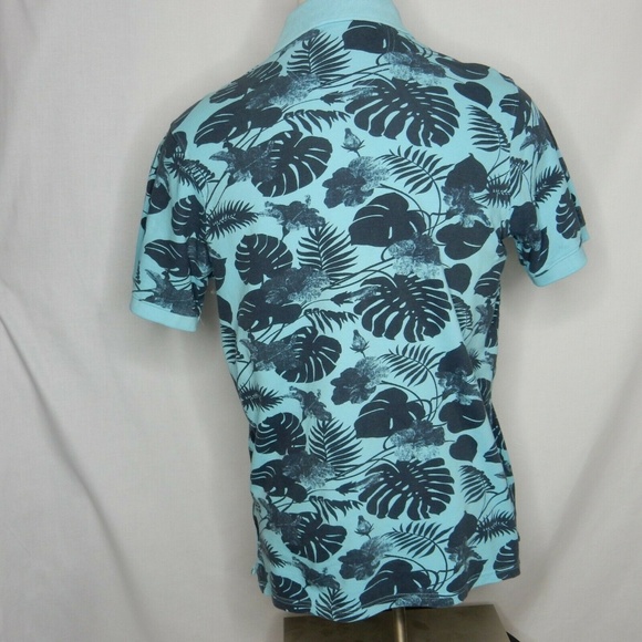 7 Diamonds Men's Blue Maxwell Tropical Print Polo - Picture 5 of 8